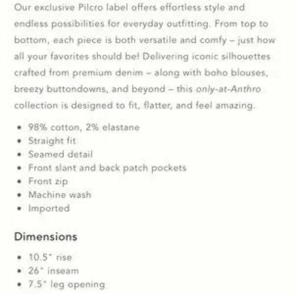 Anthropologie Pilcro and The letterpress front seamed Jeans size 27 - Picture 5 of 14